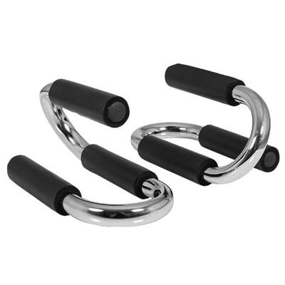 Chrome Iron Gym Push Up Bar Stand S Shape Home Exercise