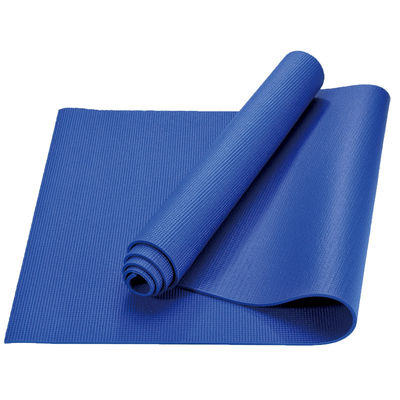 เสื่อออกกำลังกายโยคะ Blue Pvc Anti Slip 61cm X 10cm Eco Friendly Fitness